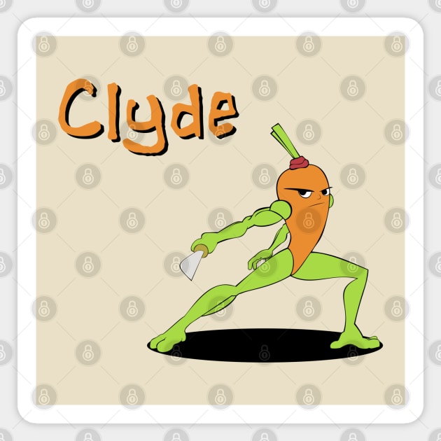 Clyde the Carrot Sticker by Jim Has Art
